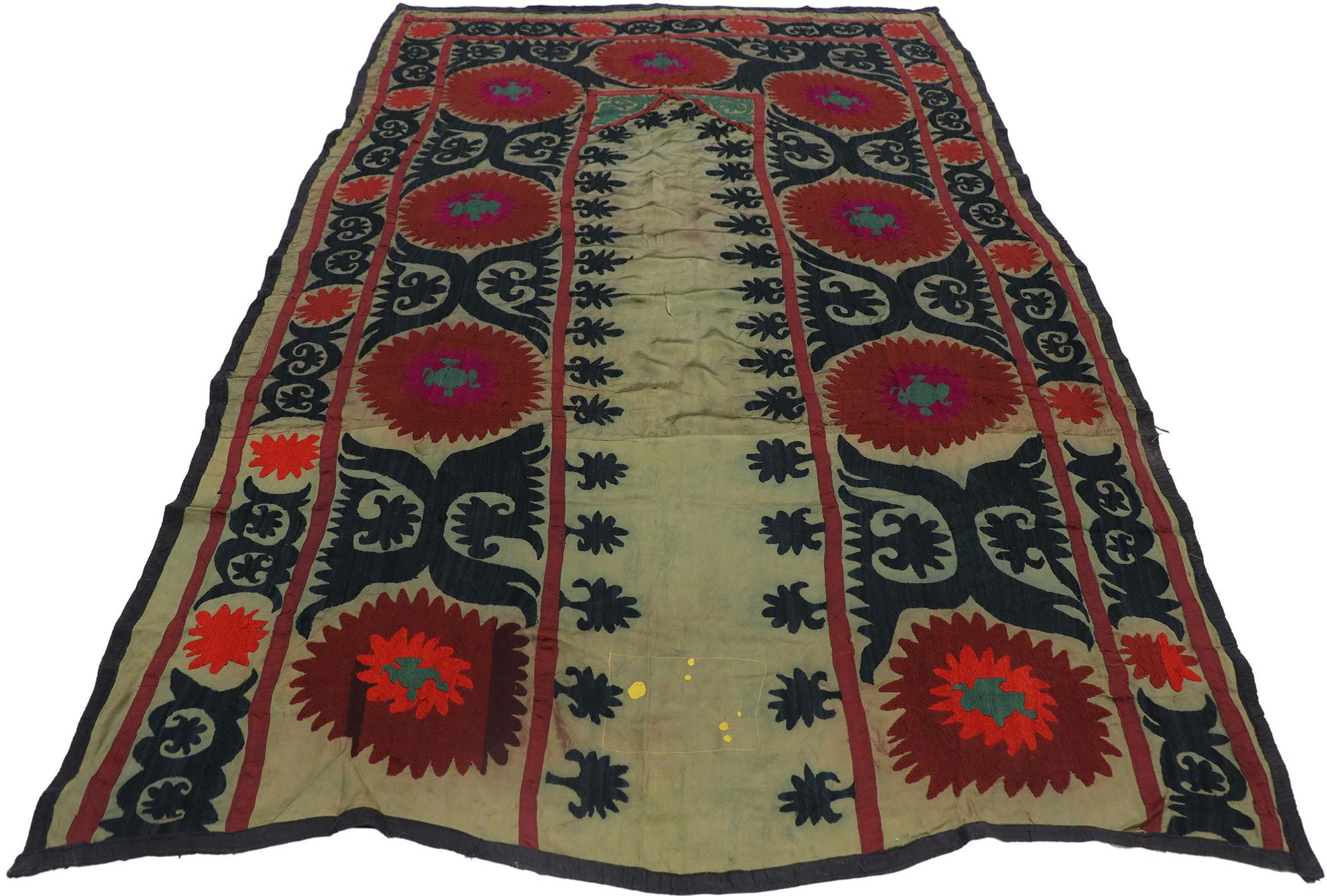 Tejido Suzani Bordado Antiguo Uzbekistán Uzbeko en venta