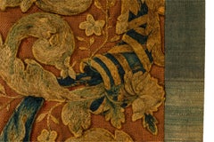 Antique Embroidery and Needlepoint Tapestry Wall Hanging