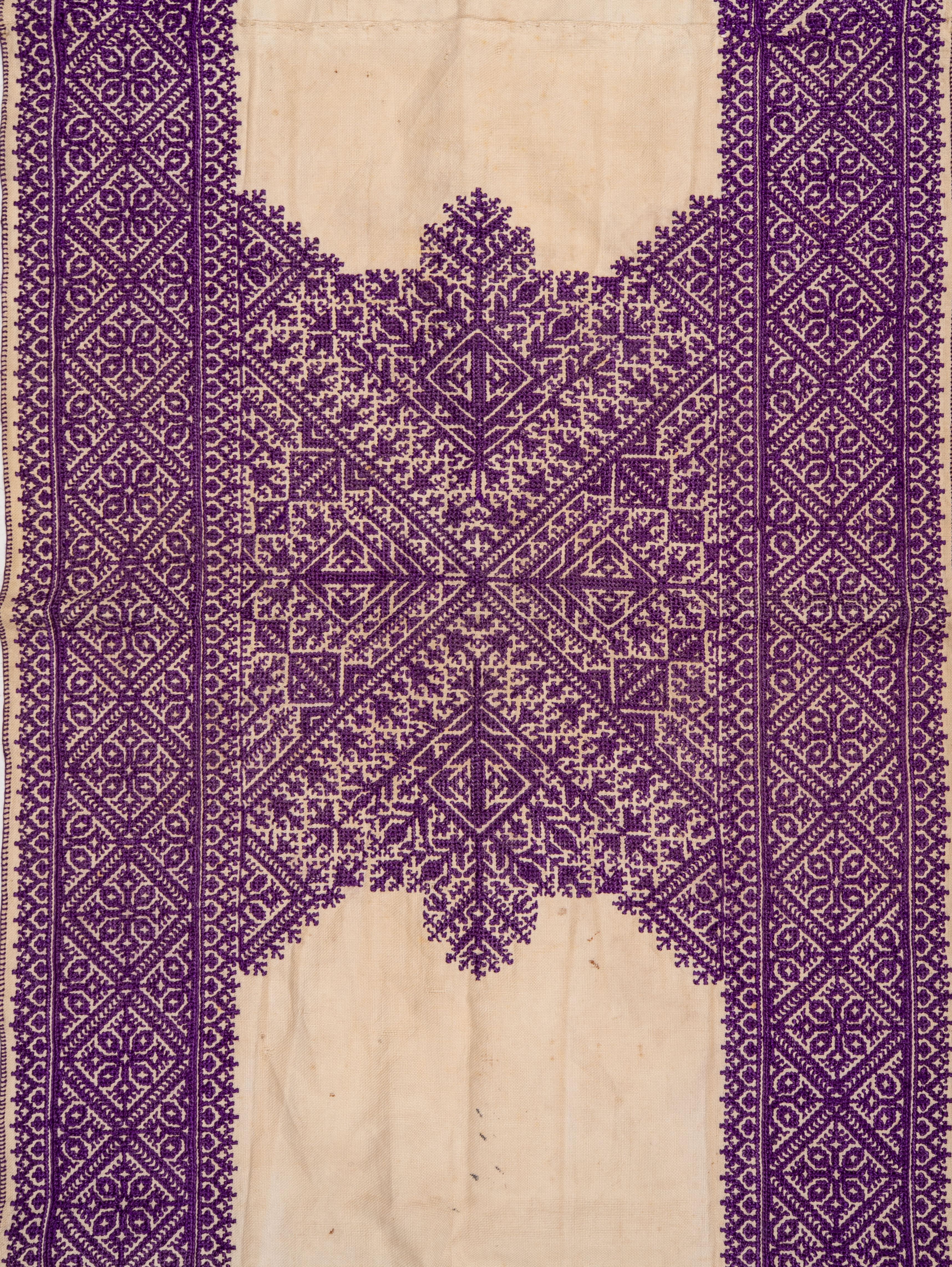 Folk Art Antique Embroidery from Fez Morocco, Early 20th Century. For Sale