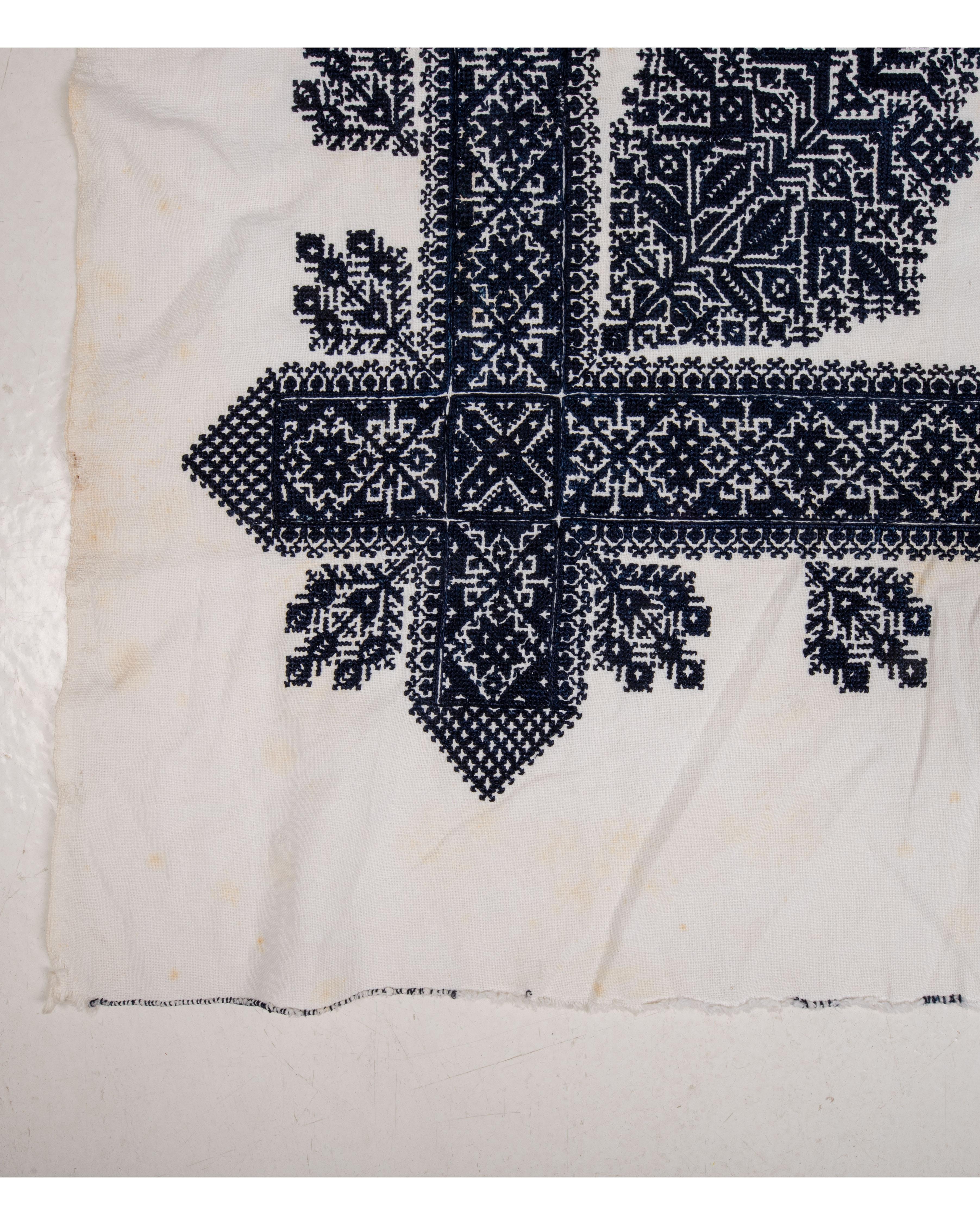 Folk Art Antique Embroidery from Fez Morocco, Early 20th Century. For Sale