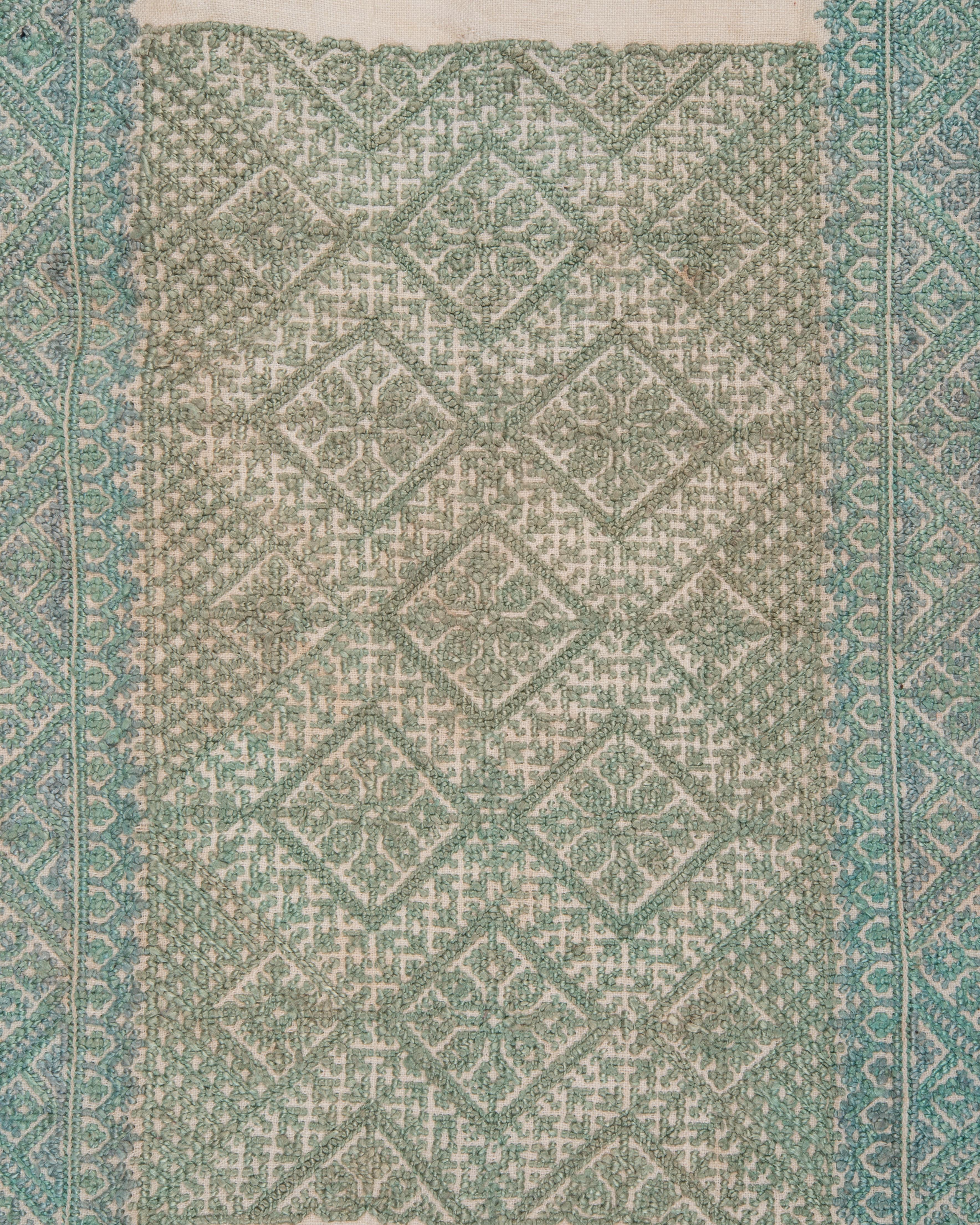 Embroidered Antique Embroidery from Fez Morocco, Early 20th Century. For Sale
