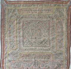 Antique Embroidery – Hand-Stitched Textile Art in Custom Shadow Box Frame