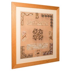 Échantillon de technique de broderie ancienne, anglais, exposition à l'aiguille, vers 1915