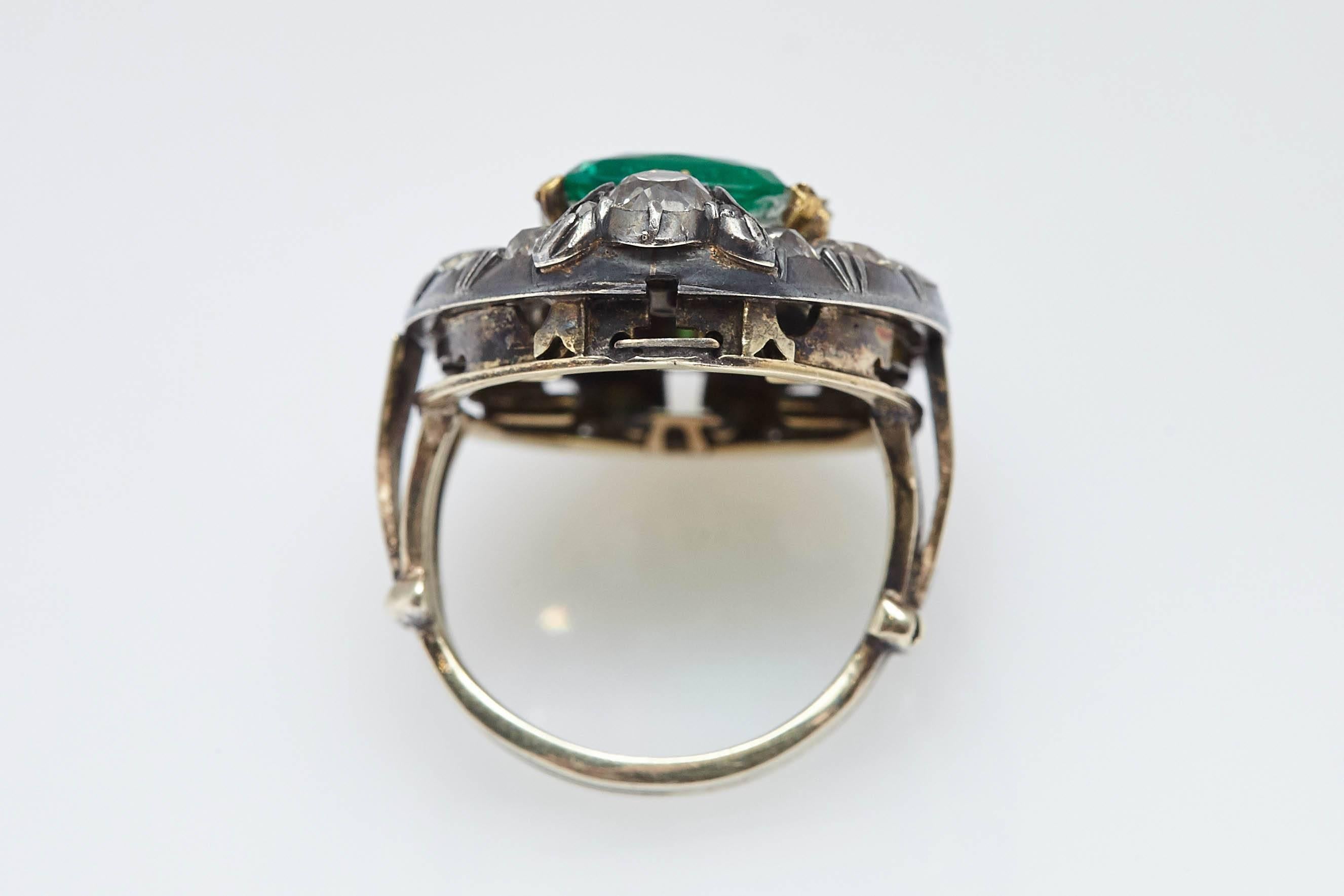 emerald and diamond ring antique