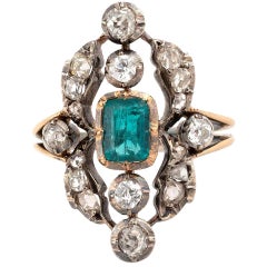 Antique Emerald and Diamond Ring