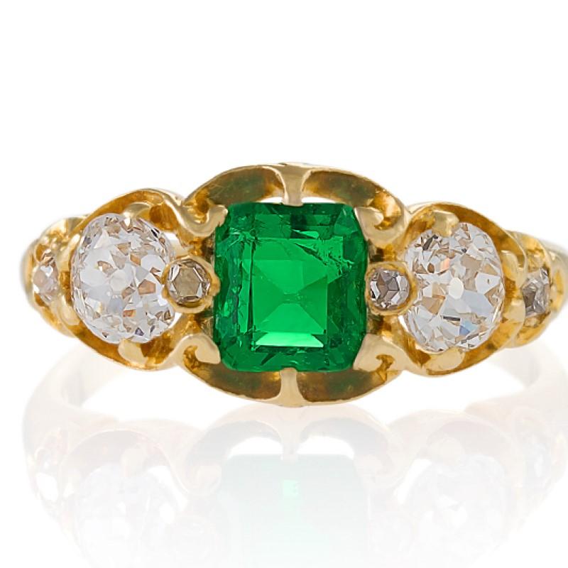 antique emerald and diamond ring