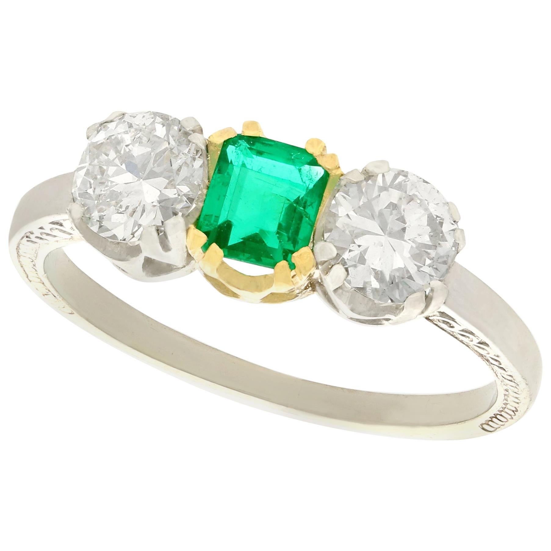 Antique Victorian Emerald Diamond Ring at 1stDibs
