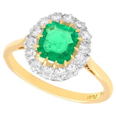 Antique Emerald Cut Emerald Ring in Yellow Gold