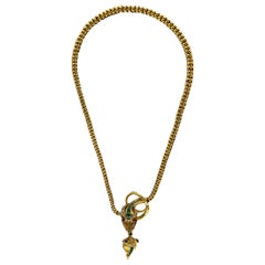 Antique Emerald, Diamond and Gold Snake Necklace by Hancocks, circa 1870