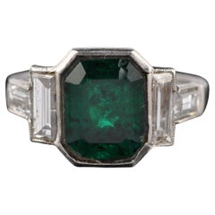 Anello di fidanzamento con diamante smeraldo antico Anello nuziale con diamante smeraldo minimalista