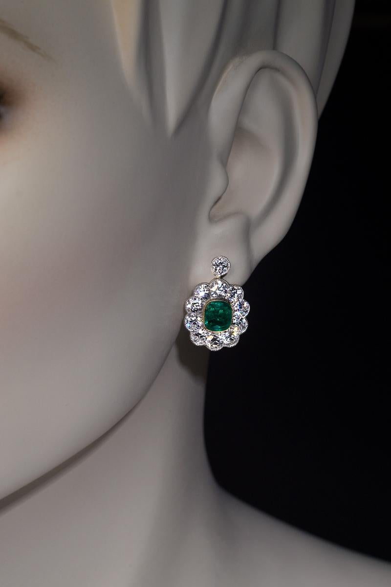 antique vintage emerald earrings
