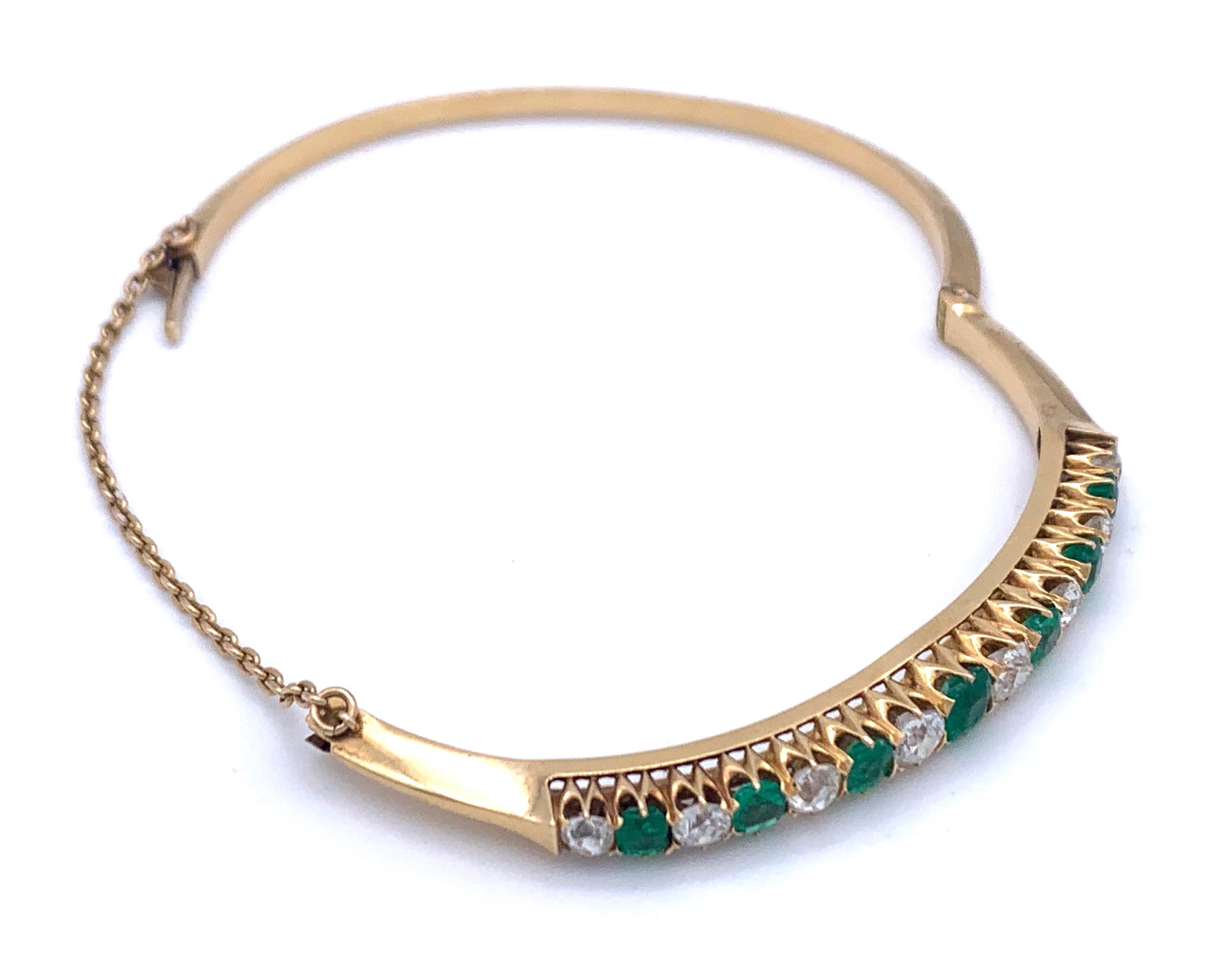 Antique Emerald Diamond Red Gold Bracelet For Sale at 1stDibs | emerald ...