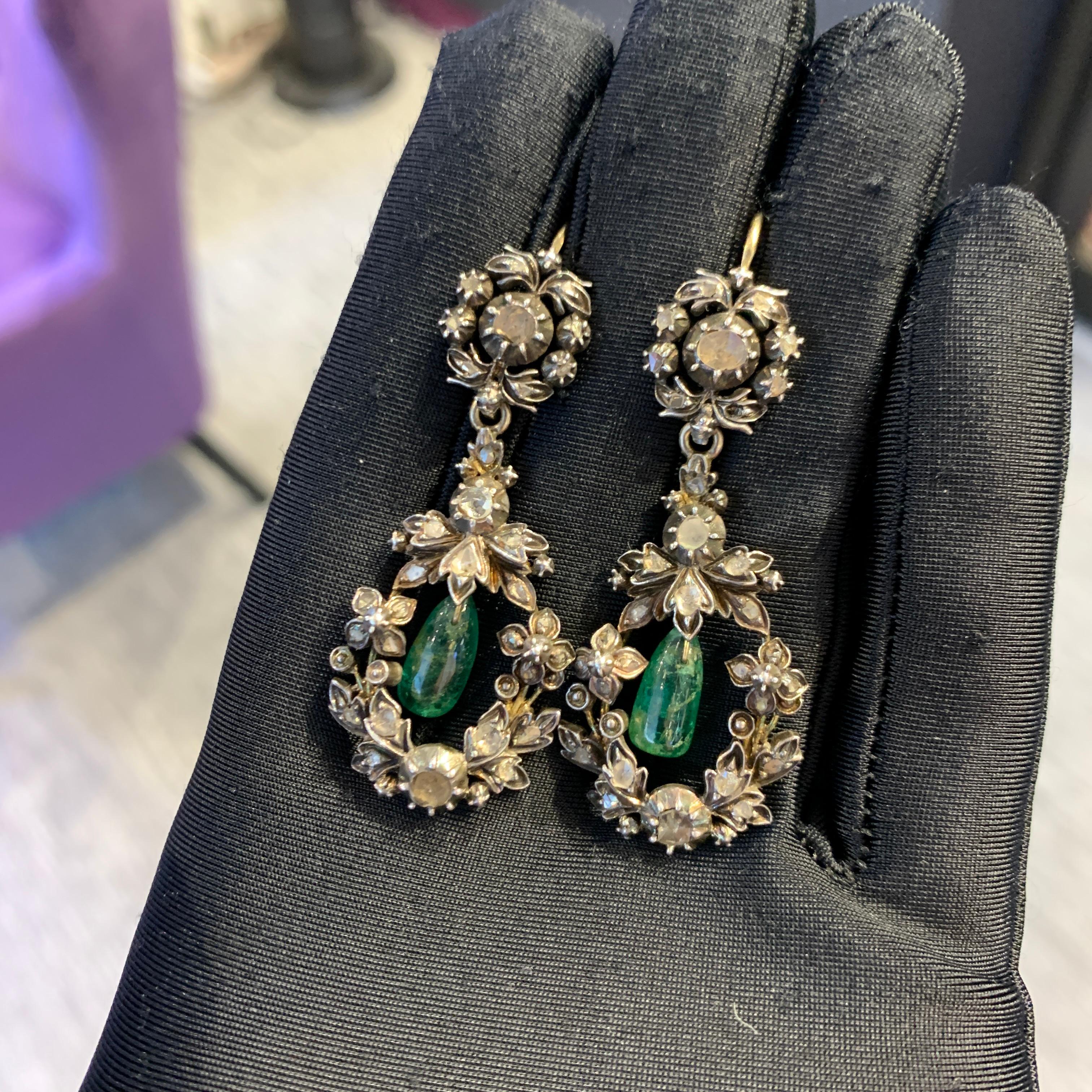 Victorien Boucles d'oreilles Antiquities Emerald en vente