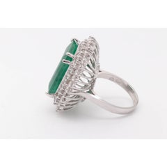 Vintage 9 CT Certified Natural Emerald and Diamond Engagement Ring in 18K Gold