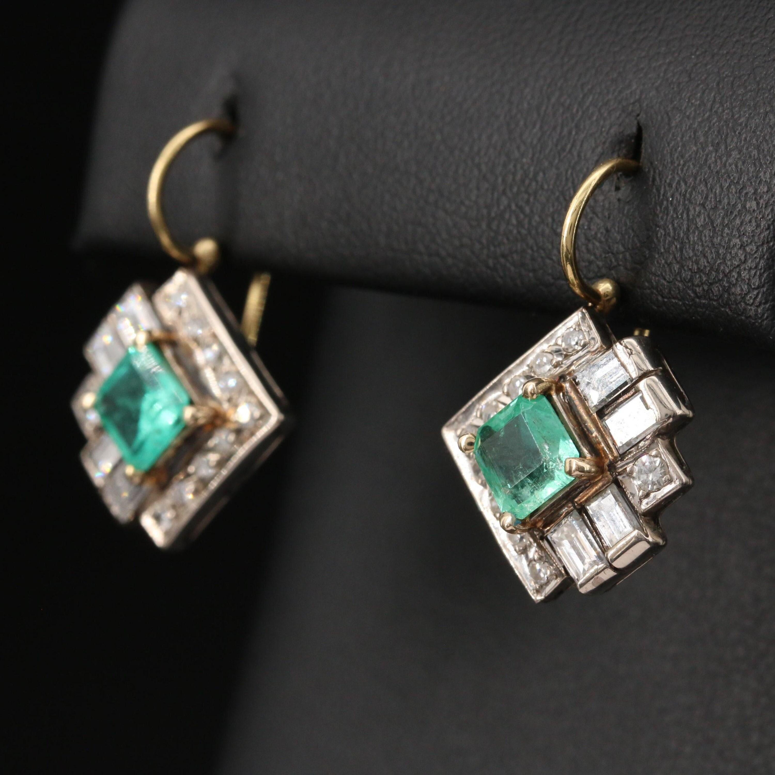 Cute Earrings, Natural Emerald Earrings, Stud Earrings, Dangle and Drop Earrings, Unique Emerald Wedding Earring, Antique Emerald Gold Earring, Emerald Statement Earring, May Birthstone Earring, Emerald and Diamond Earring, 18K Gold Emerald Earring