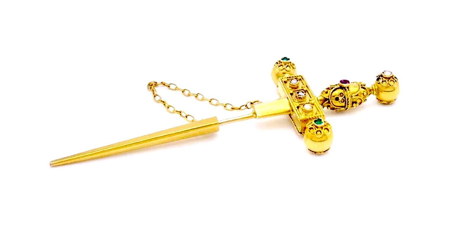 emerald and gold dagger