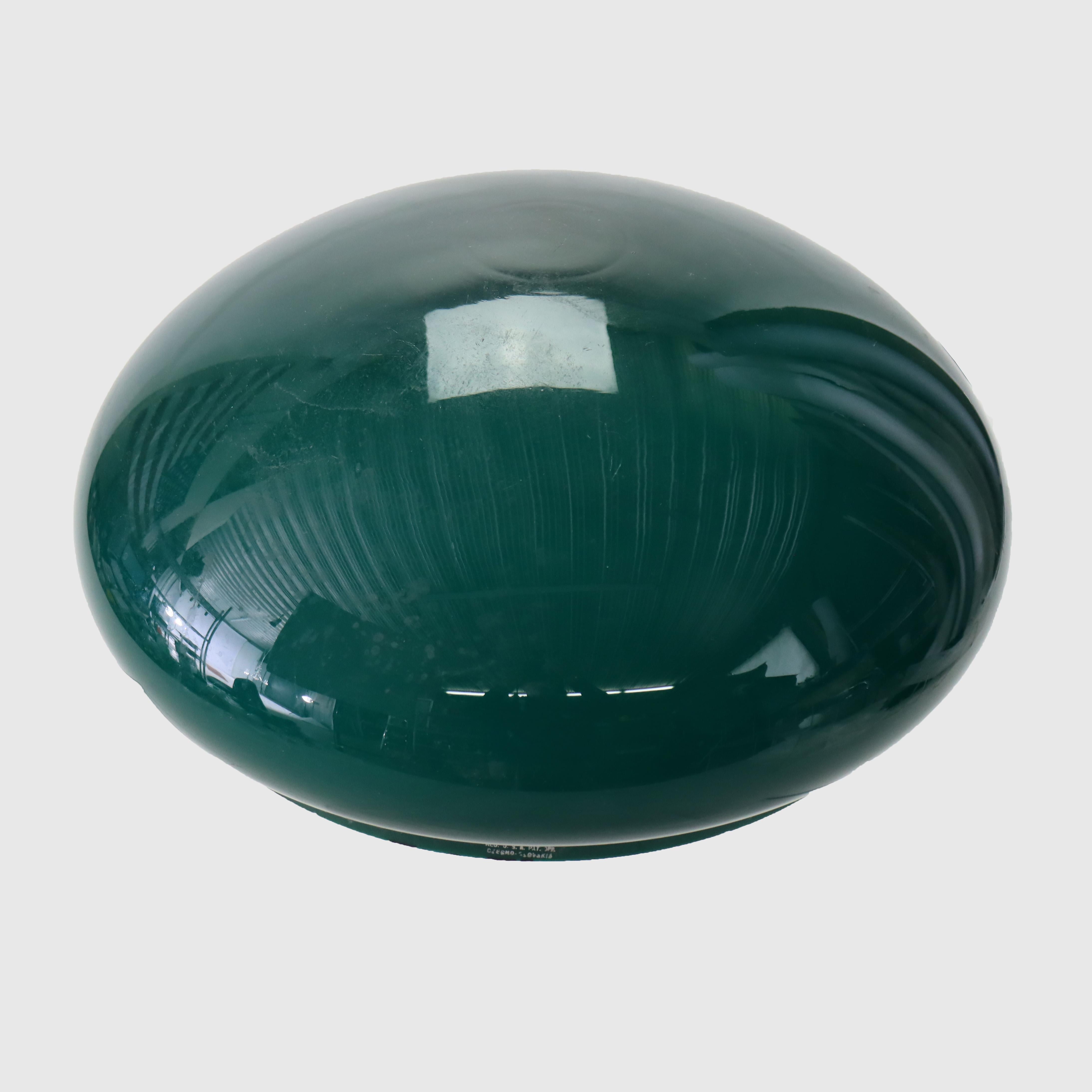 Antico paralume in vetro Emeralite incassato a forma di fungo firmato C1920 in vendita 1
