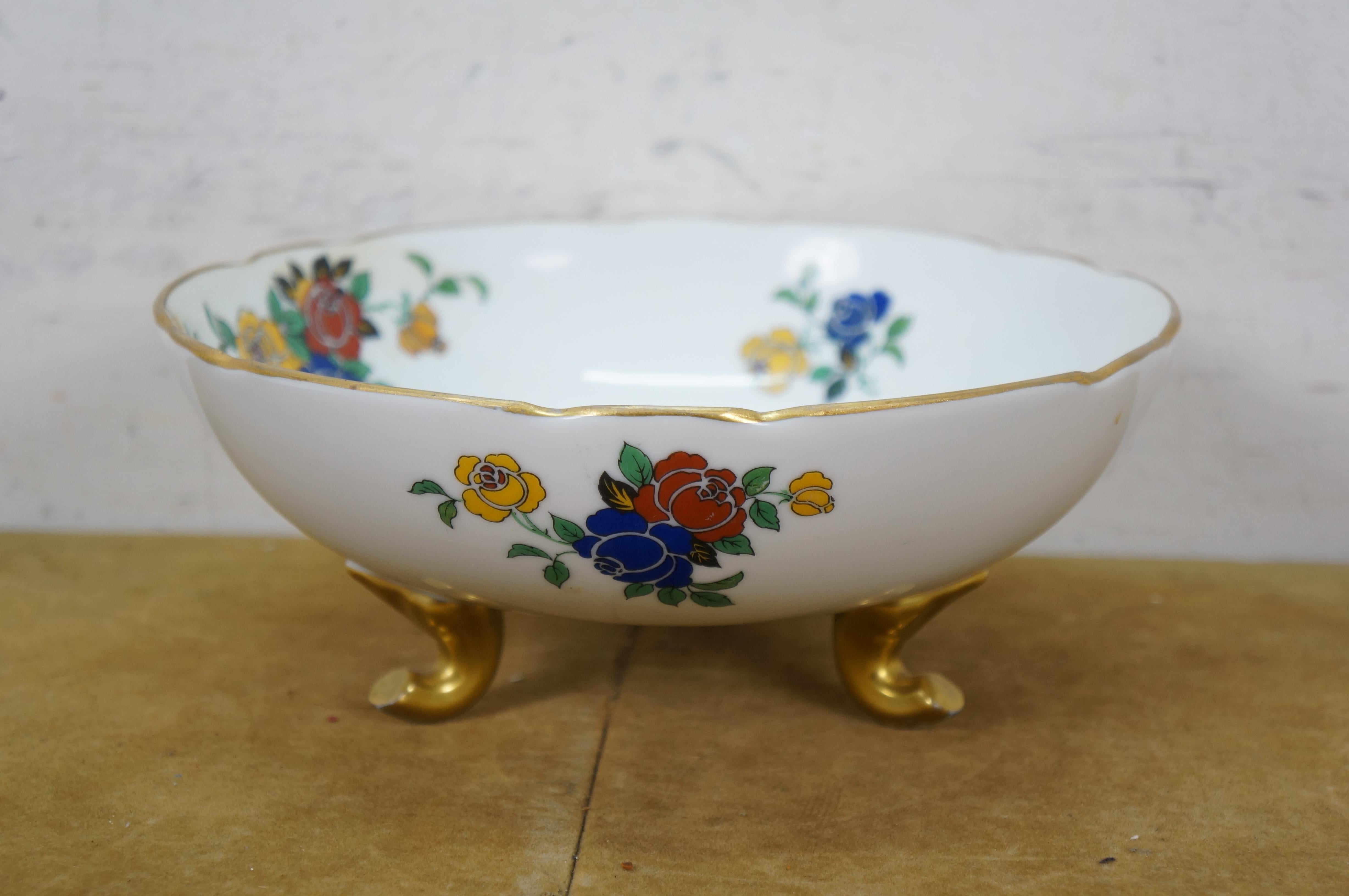 Antike Emil Madesclaire French Limoges Berry Abtropfschale & Unterteller (Porzellan) im Angebot