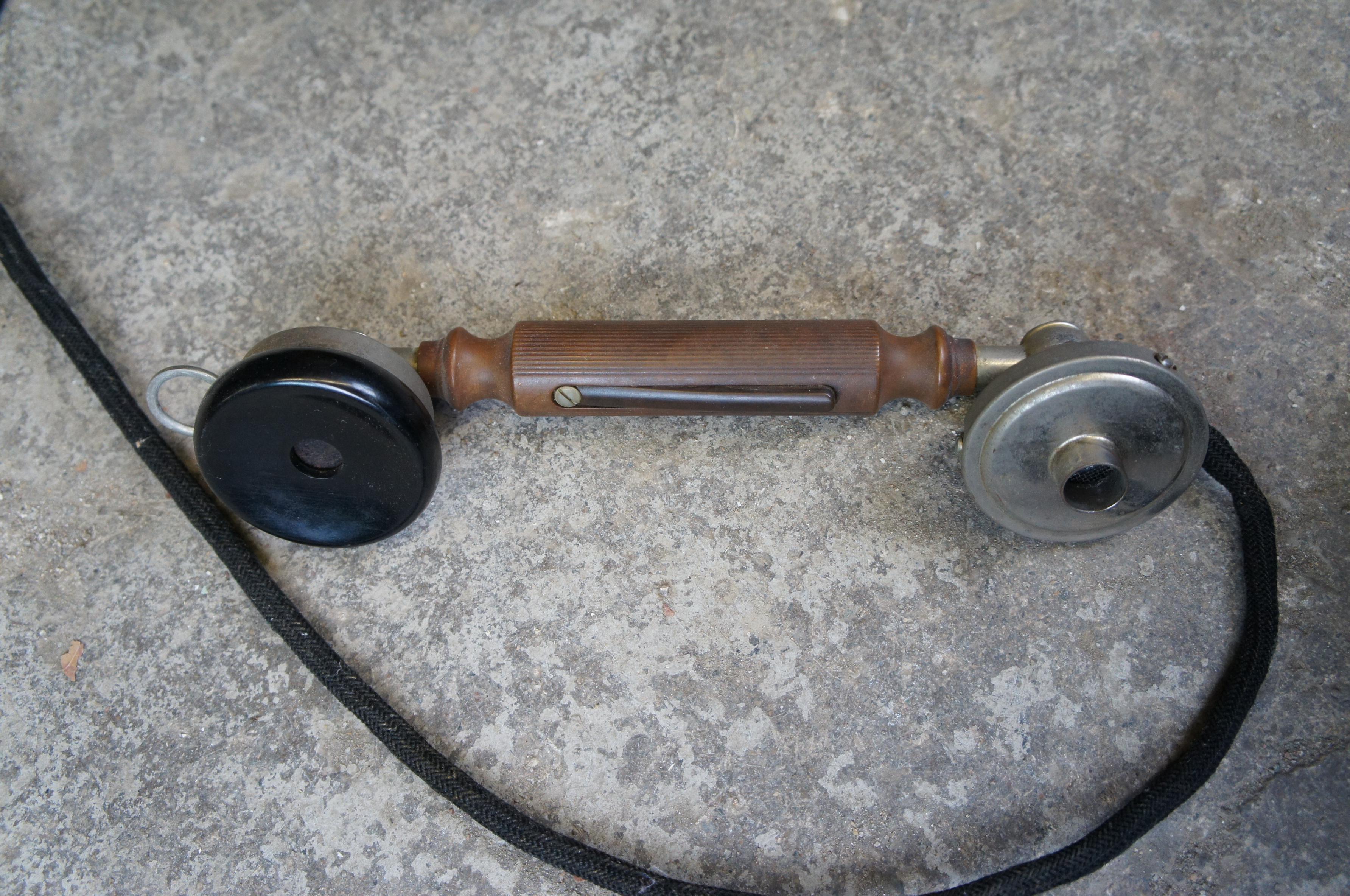 Antique Emil Moller Danish Oak Kommunale Telefonselskab Telephone Phone 3