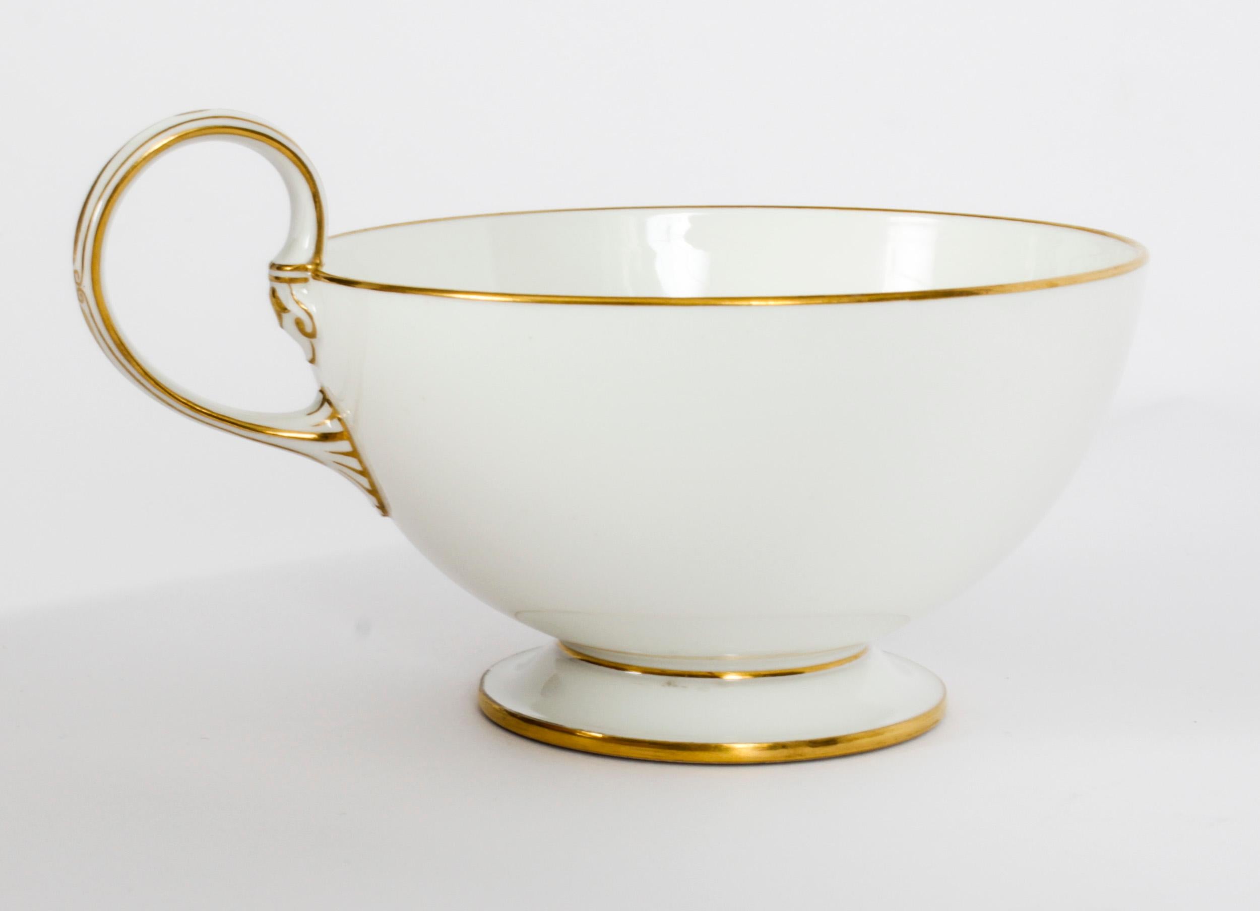Antique Emperor Napoleon III Sevres Porcelain Cup Saucer & Sugar Bowl 19th C For Sale 2