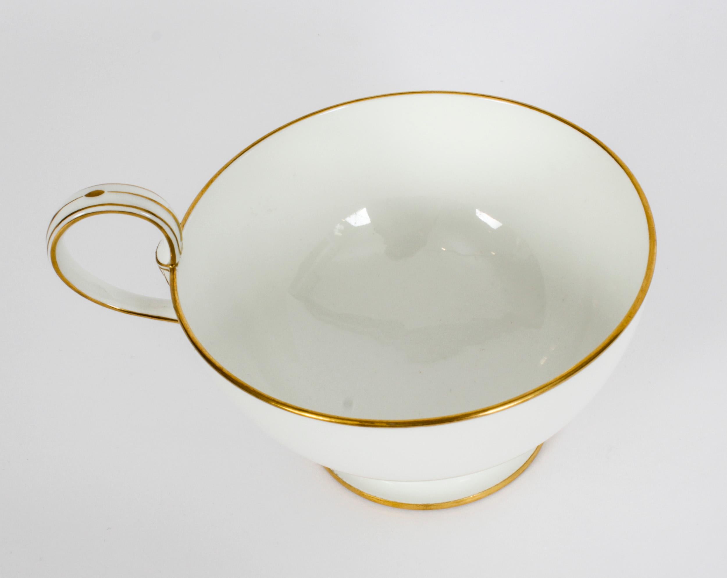 Antique Emperor Napoleon III Sevres Porcelain Cup Saucer & Sugar Bowl 19th C For Sale 3