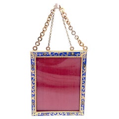 Antike Empire Antiques 18k Gold Anhänger Frame Double Sided Frame Miniature Frame Emaille