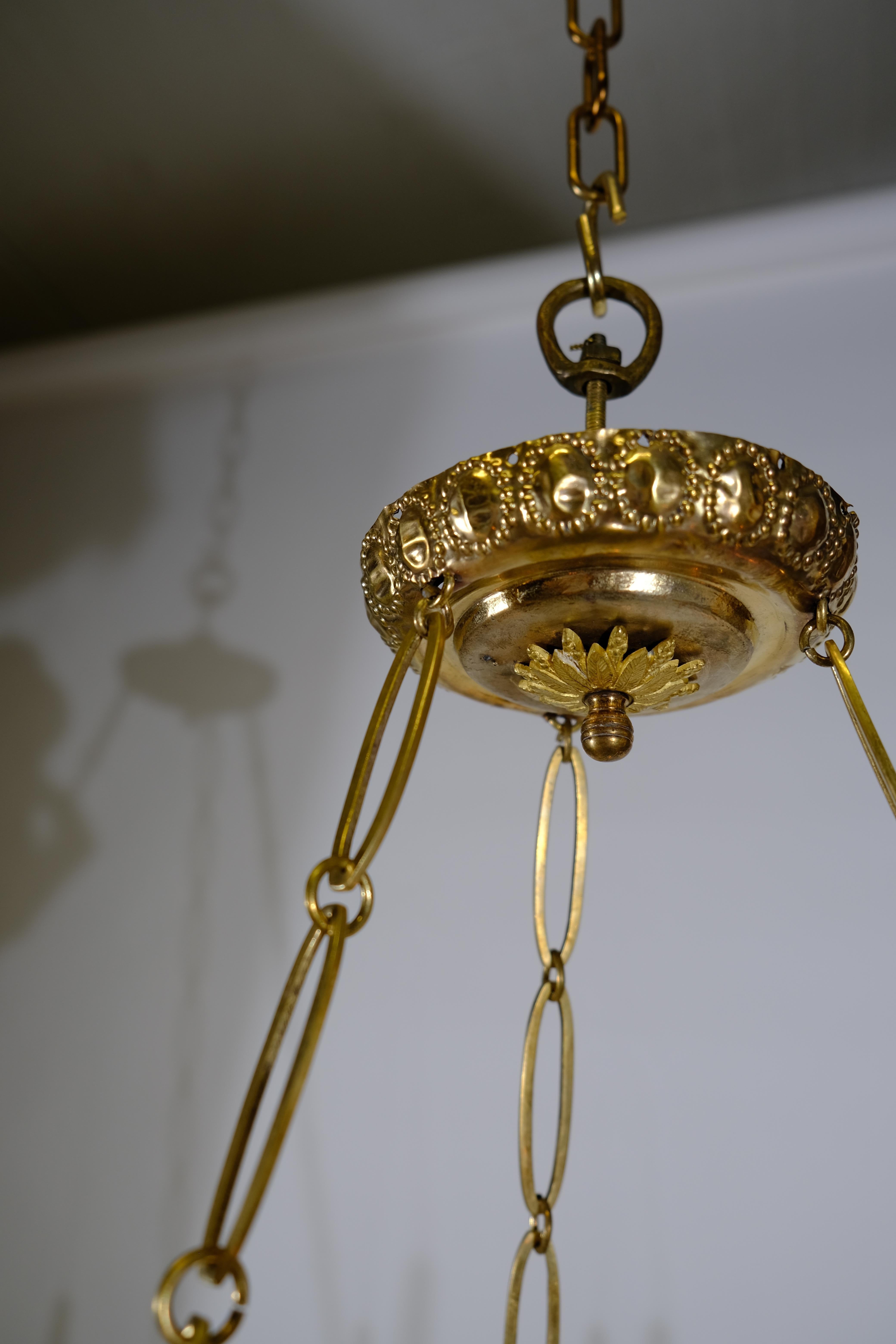 Antique Empire 9 Light Chandelier, Made circa 1820 In Good Condition For Sale In Stockholm, SE