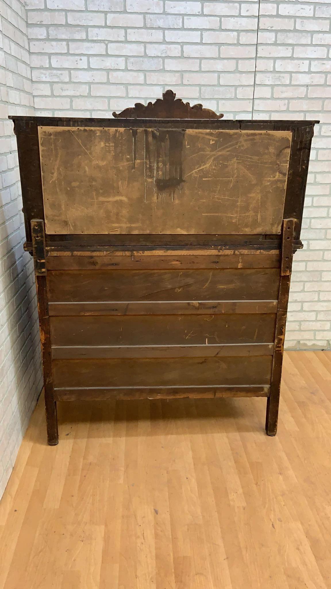 Antique Empire Antique Quarter Sawn Oak Buffet/Sideboard/Bar Cabinet with Mirror 5