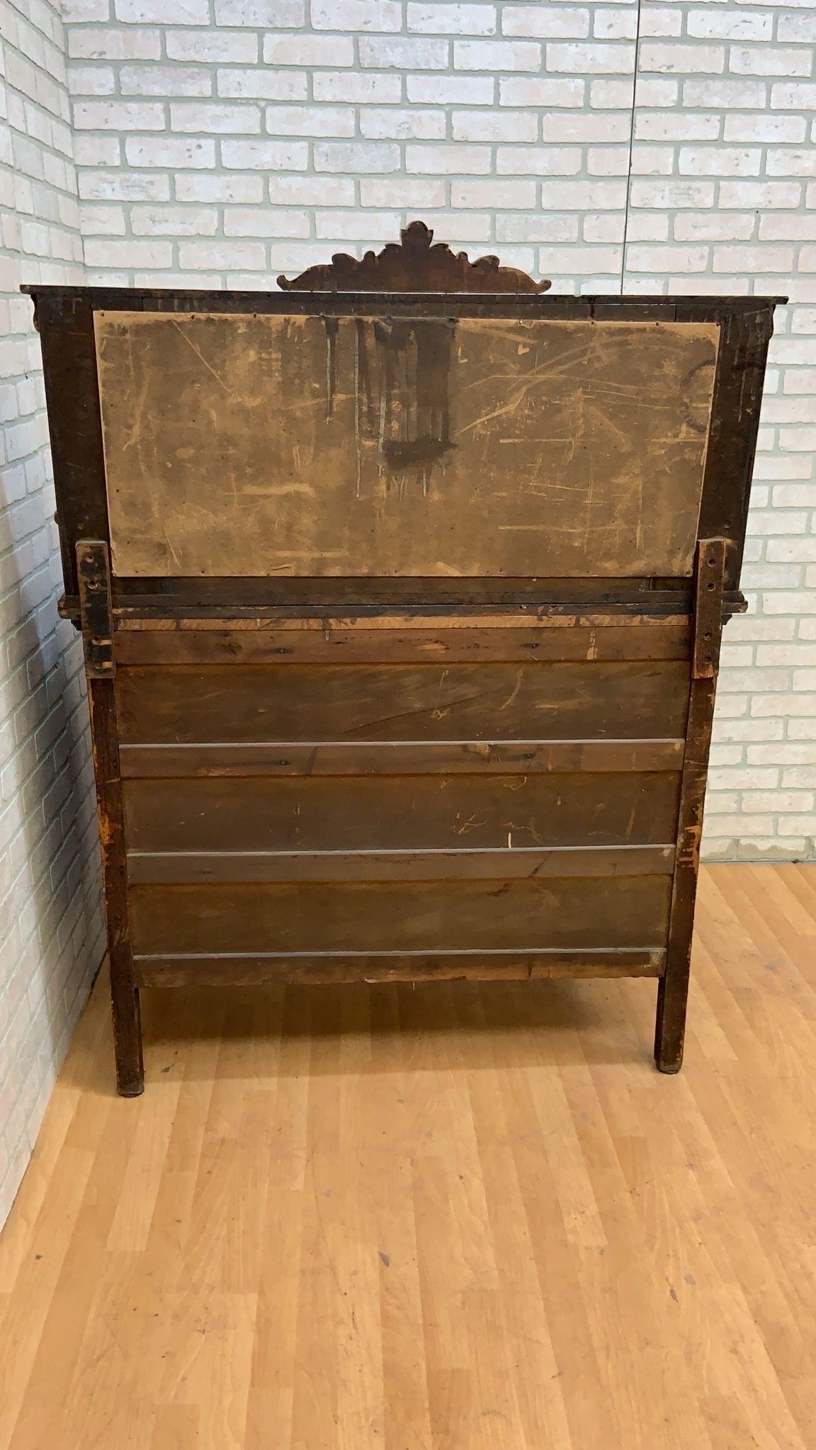 Antico buffet/seduta/armadio da bar in Oak Oak con specchio in vendita 4