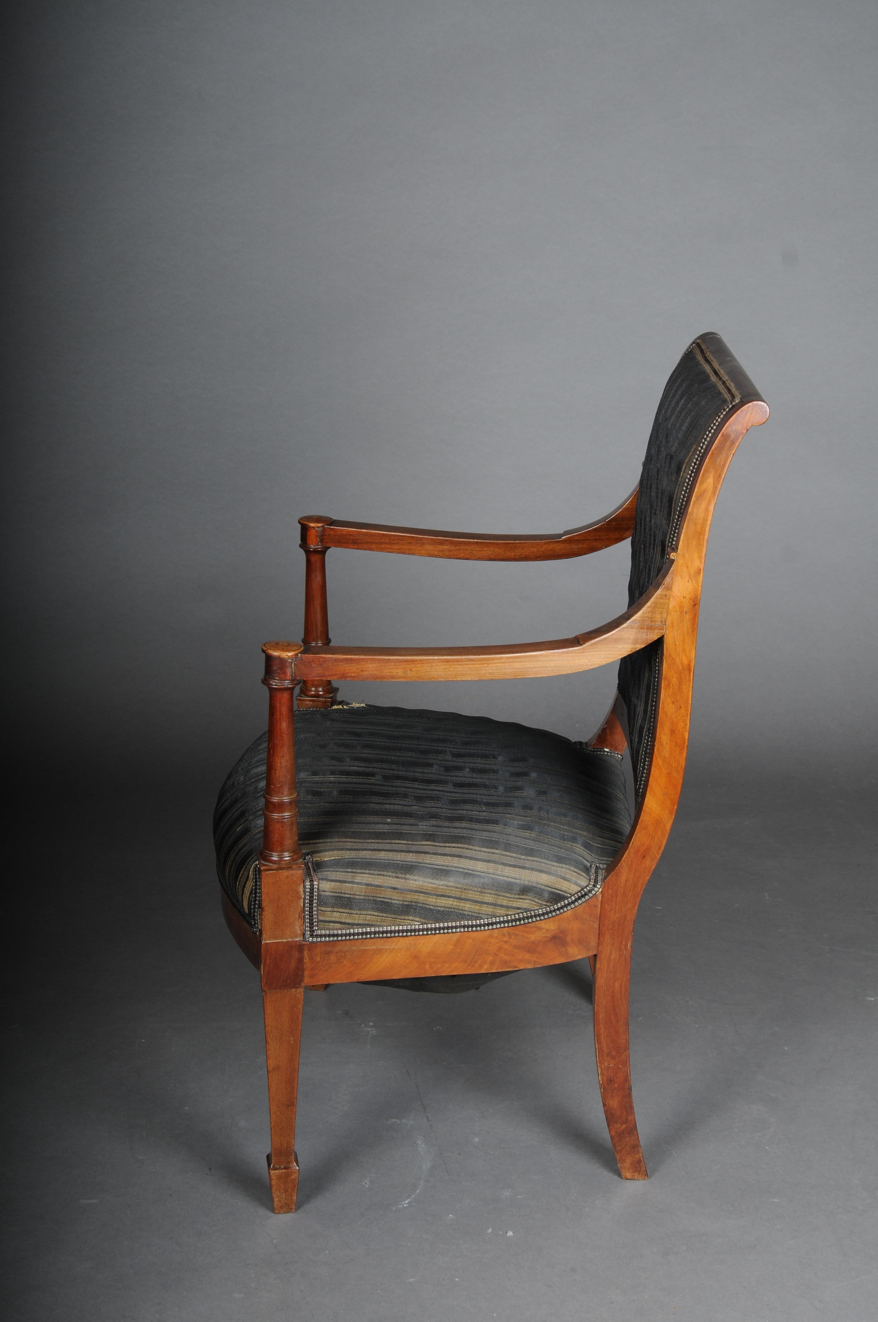 Antique Empire armchair, mahogany, around 1890. For Sale 4