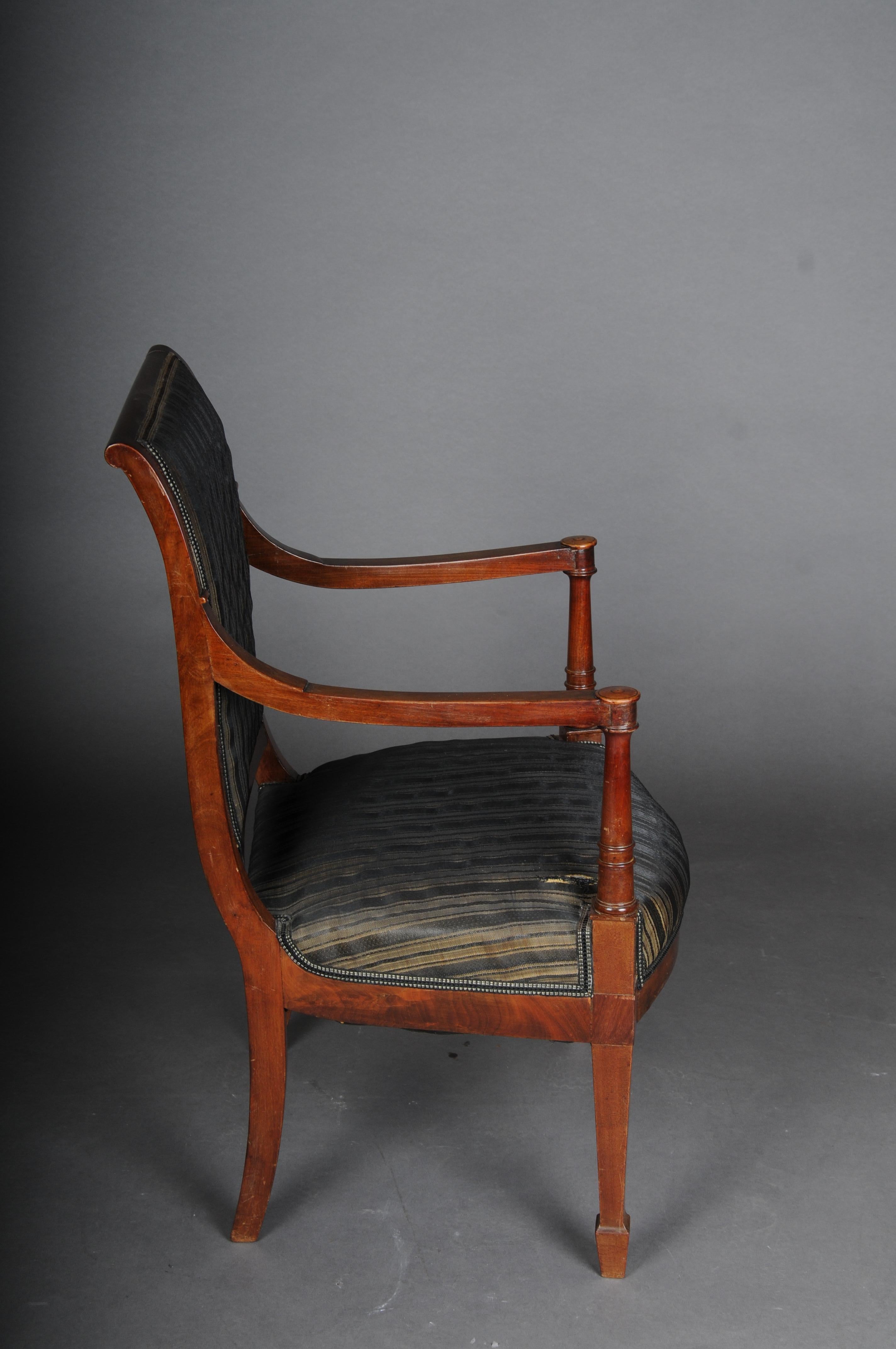 Antique Empire armchair, mahogany, around 1890. For Sale 5