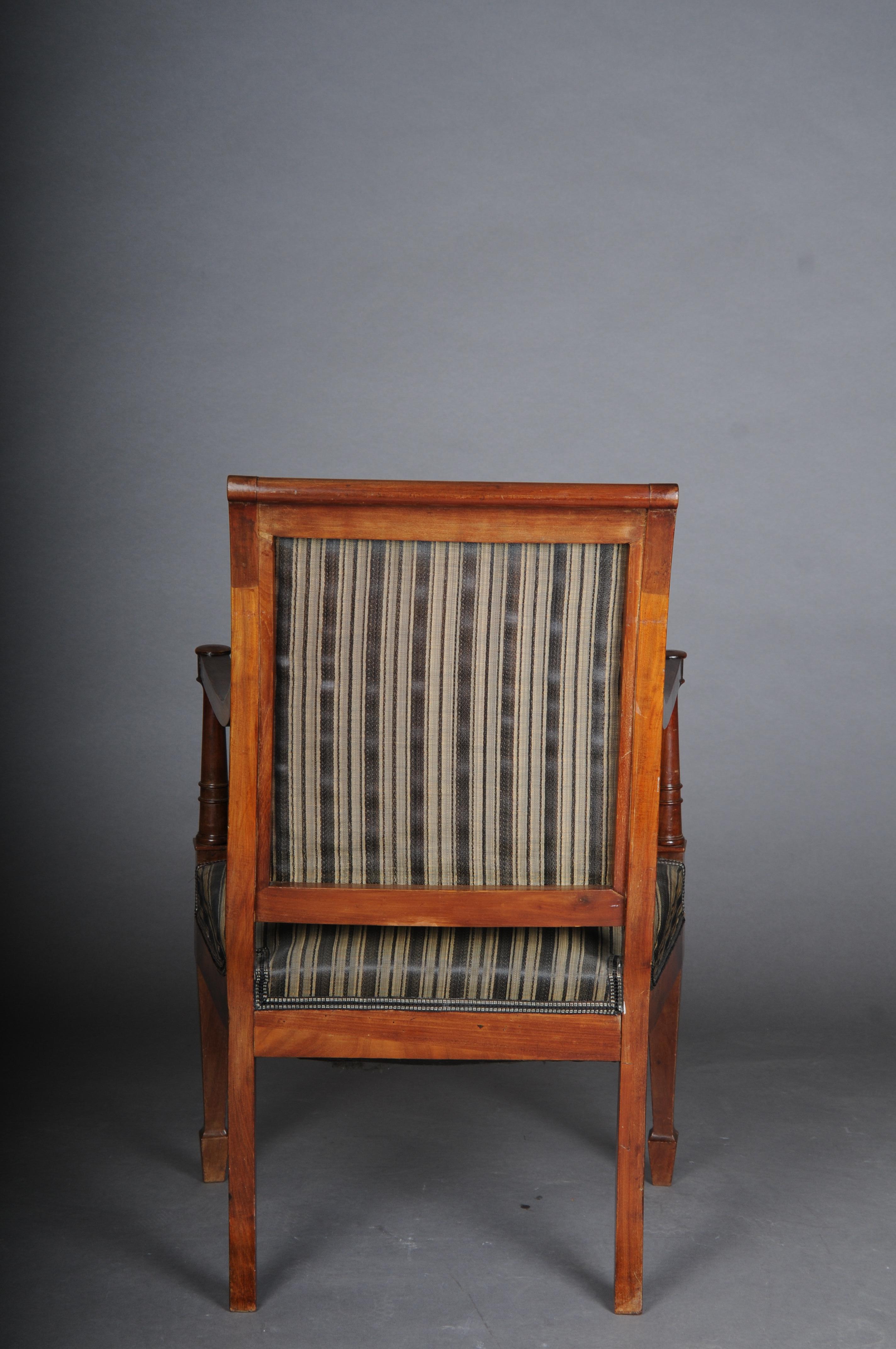 Antique Empire armchair, mahogany, around 1890. For Sale 6