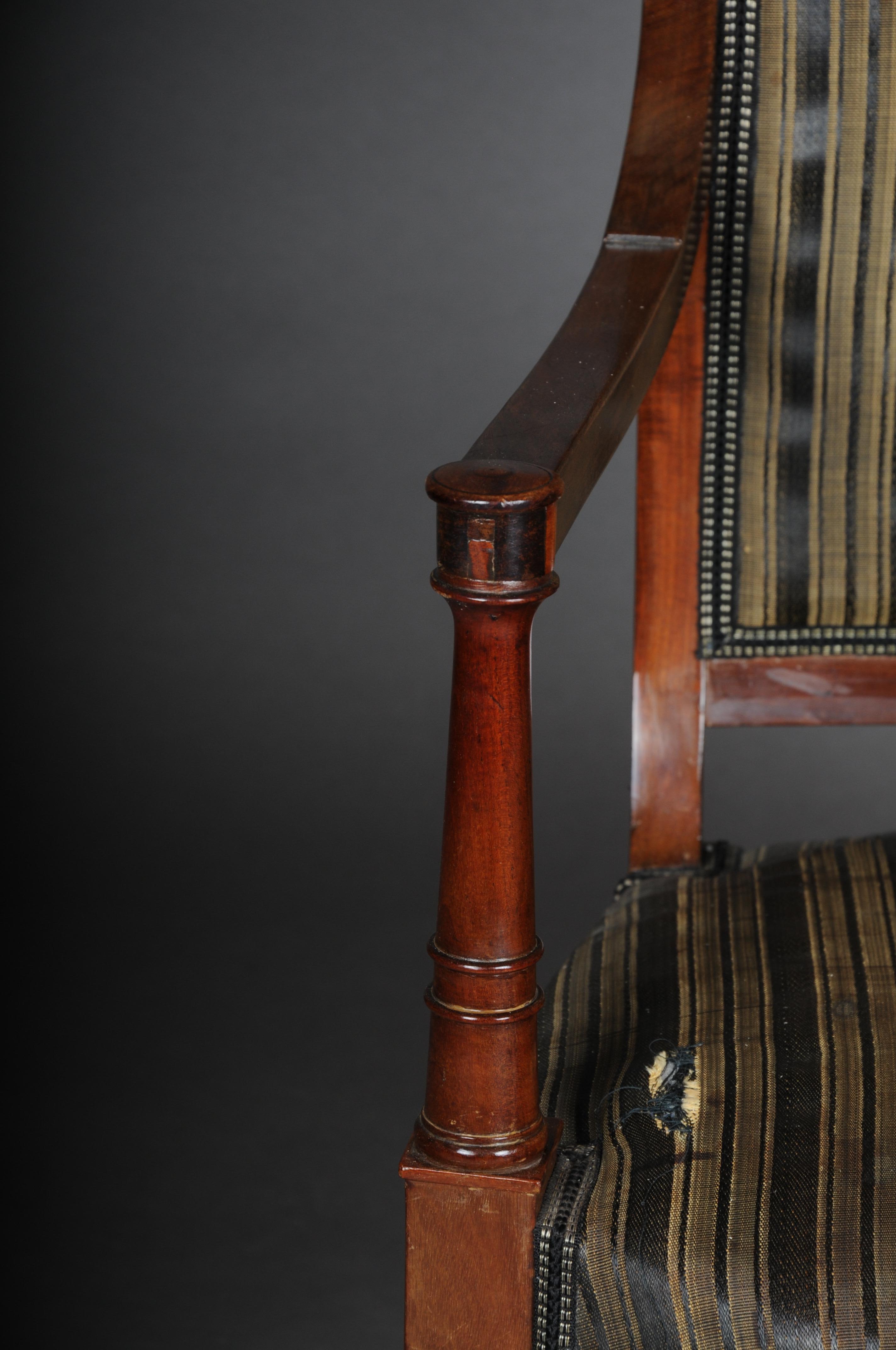 Empire Revival Antique Empire armchair, mahogany, around 1890. For Sale