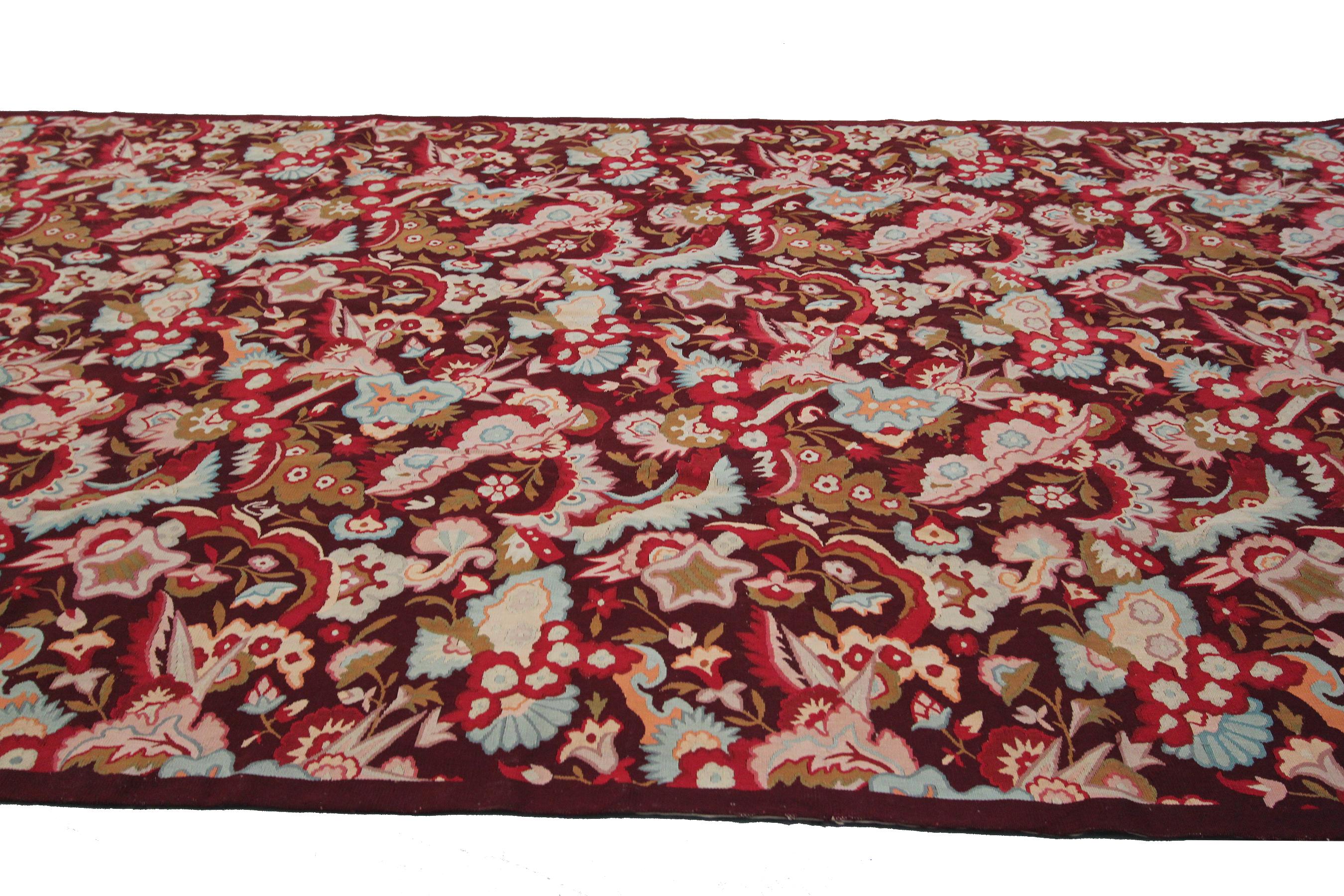 Late 19th Century Antique Empire Aubusson Rug 1890 Rare Authentic French Tapestry For Sale