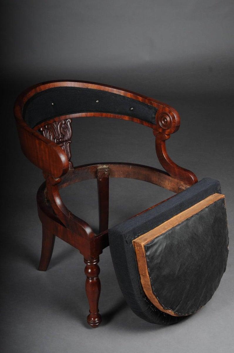 French Antique Empire / Biedermeier Armchair, circa 1810, Mahogany For Sale
