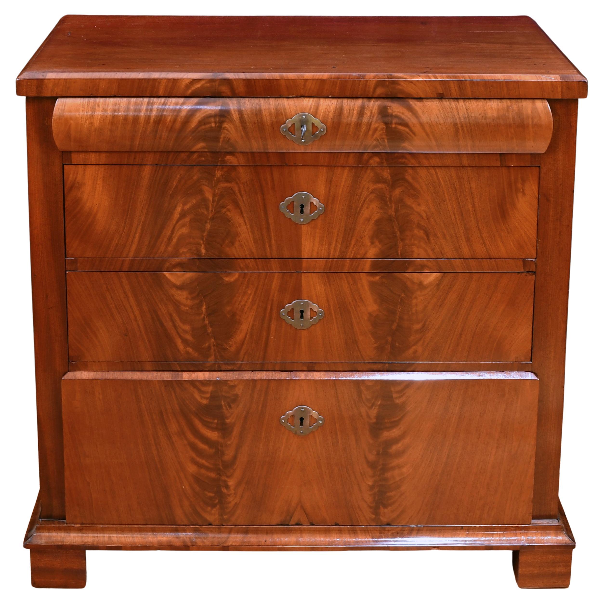 Antique Empire/ Biedermeier Chest of Drawers in West Indies Mahogany, c. 1825 For Sale