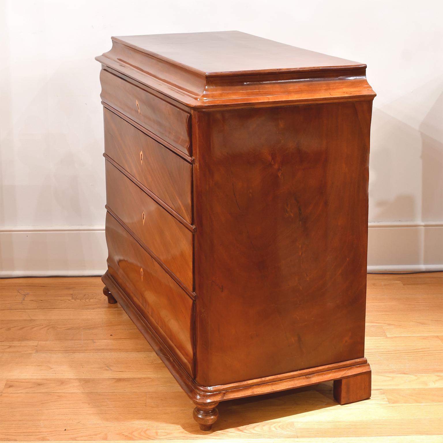 Antique Empire/ Biedermeier Chest of Drawers in West Indies Mahogany, Denmark In Good Condition For Sale In Miami, FL