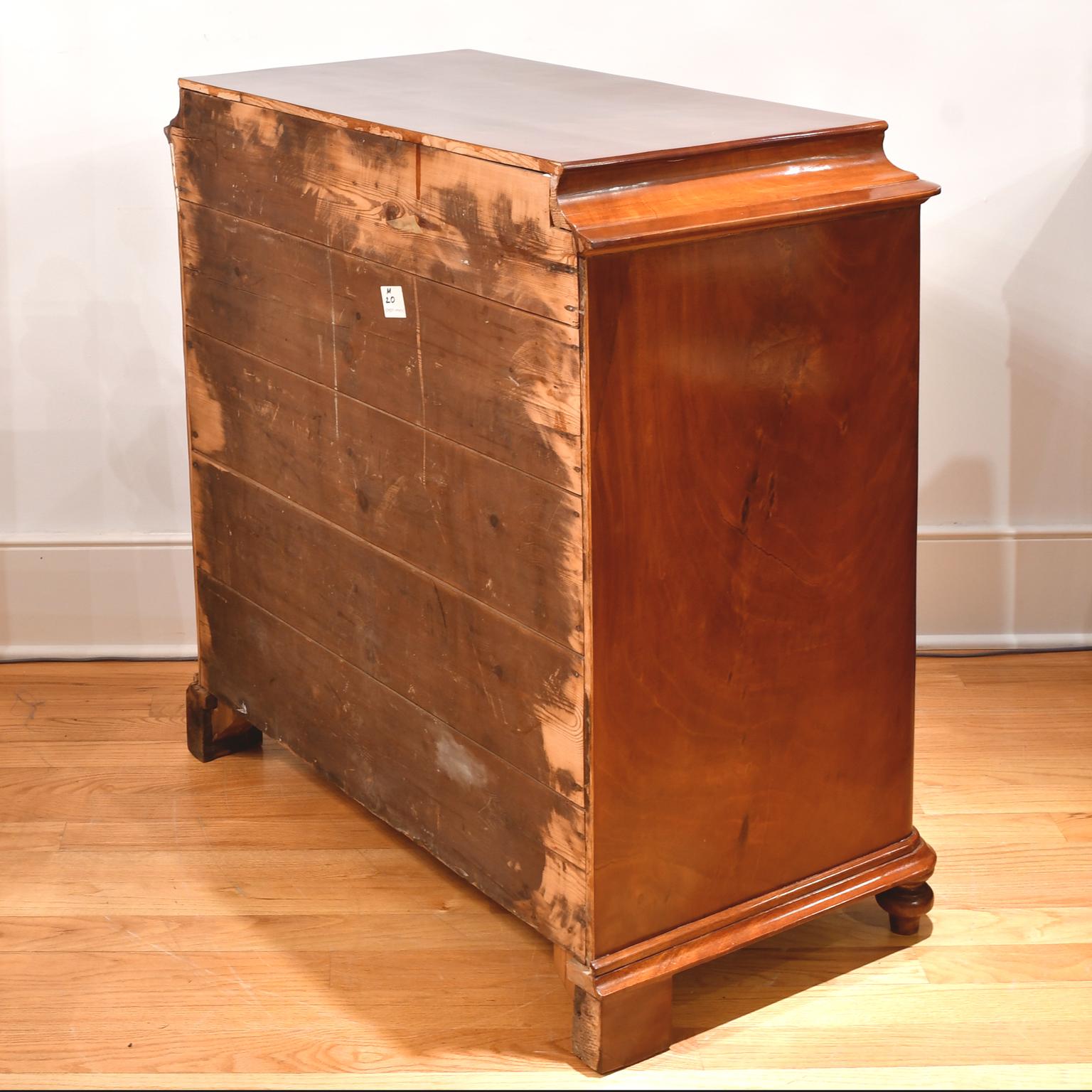 Antique Empire/ Biedermeier Chest of Drawers in West Indies Mahogany, Denmark For Sale 1