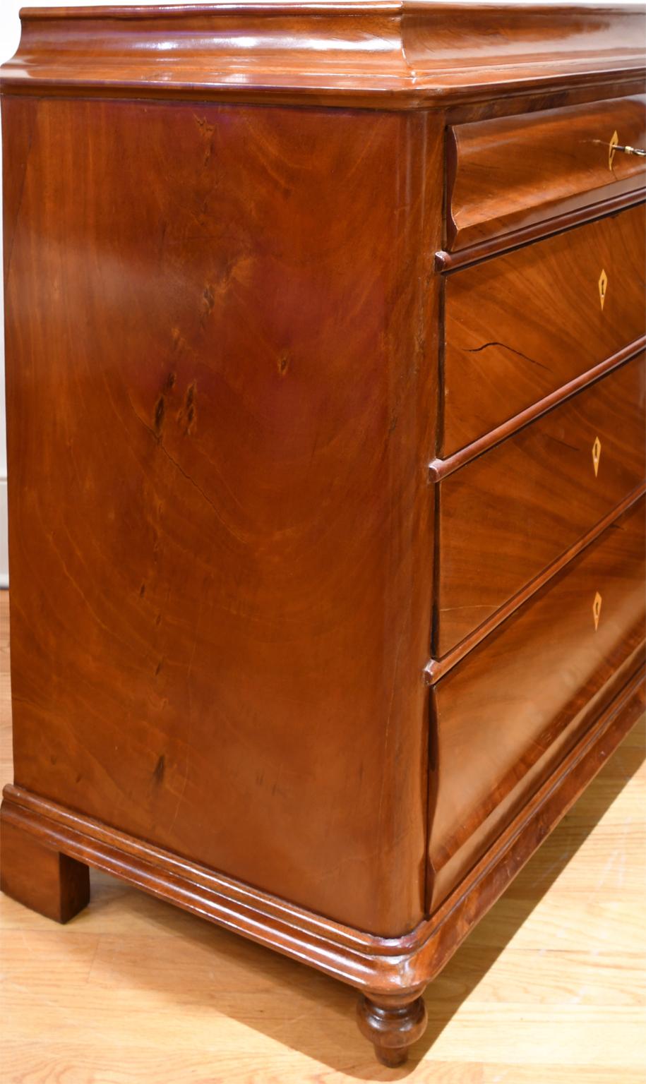Antique Empire/ Biedermeier Chest of Drawers in West Indies Mahogany, Denmark For Sale 3