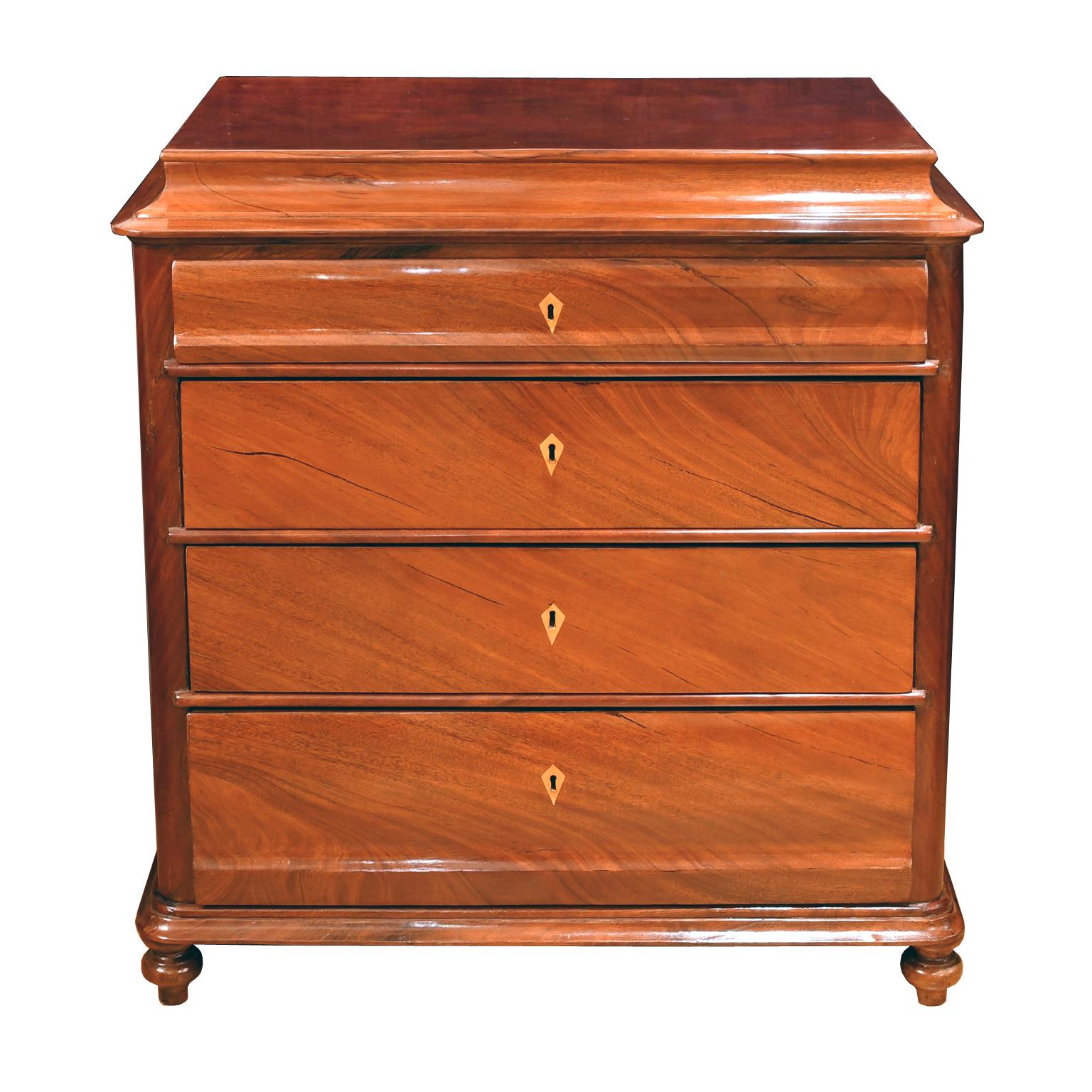 Antique Empire/ Biedermeier Chest of Drawers in West Indies Mahogany, Denmark