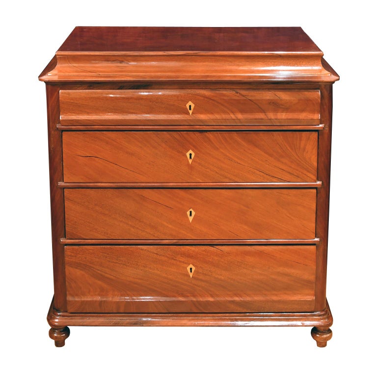 Antique Empire/ Biedermeier Chest of Drawers in West Indies Mahogany,  Denmark For Sale at 1stDibs
