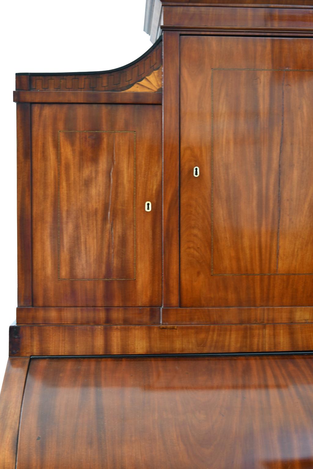 Antique Empire Bureau Secretary with Bookcase in West Indies Mahogany, c. 1800 2