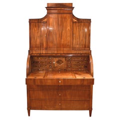 Antique Empire Bureau Secretary with Bookcase in West Indies Mahogany, c. 1800