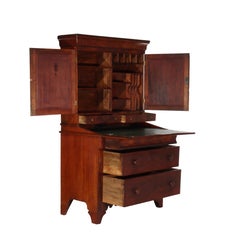 Antique Empire Classical Flame Mahogany Secretary Desk c1840