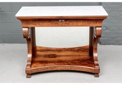 Antique Empire Console Table with Marble Top