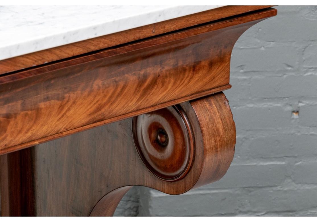 Antique Empire Console Table with Marble Top 1