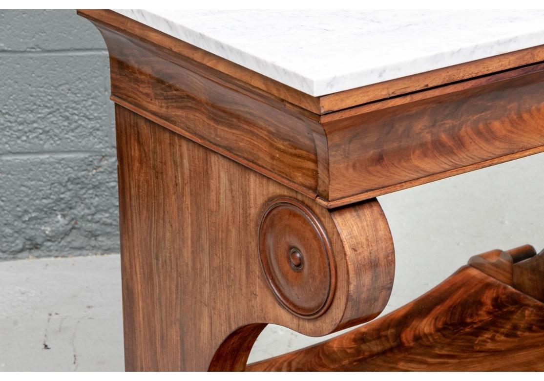 Antique Empire Console Table with Marble Top 4