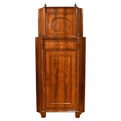 Antique Empire Corner Cupboard/ Cabinet in West Indies Mahogany, Denmark, c 1825