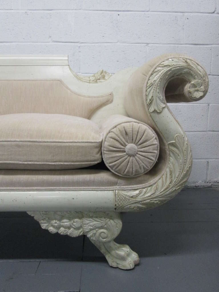 American Antique Empire Custom Painted Sofa For Sale