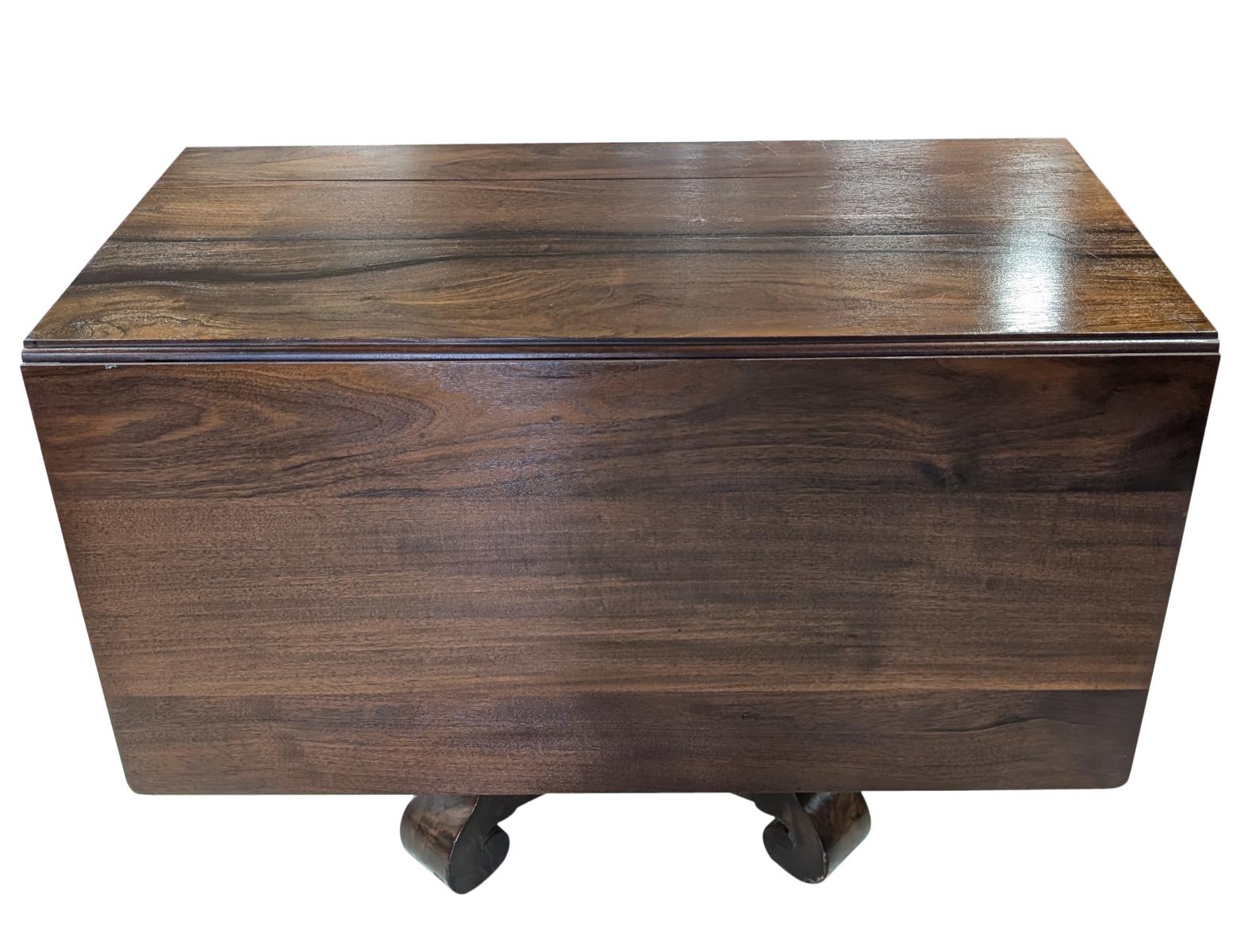 Antique Empire Drop Leaf Mahogany Table, Dining Table For Sale 7